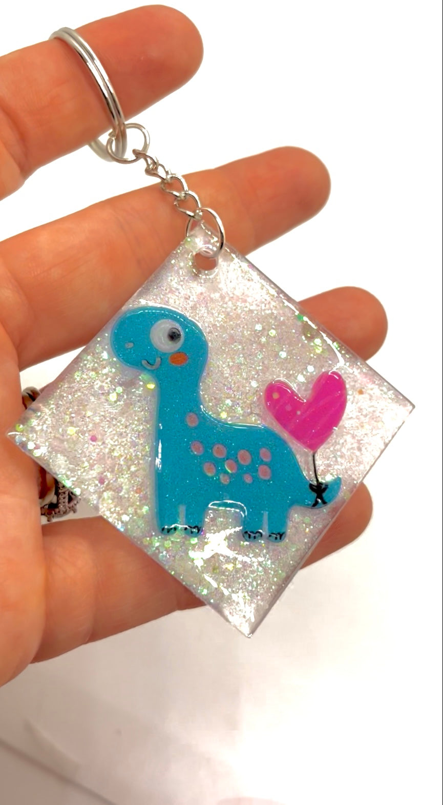 Blue Dinosaur Keychain