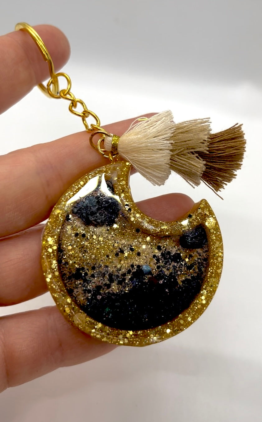 Cresent Moon Shaker Keychain