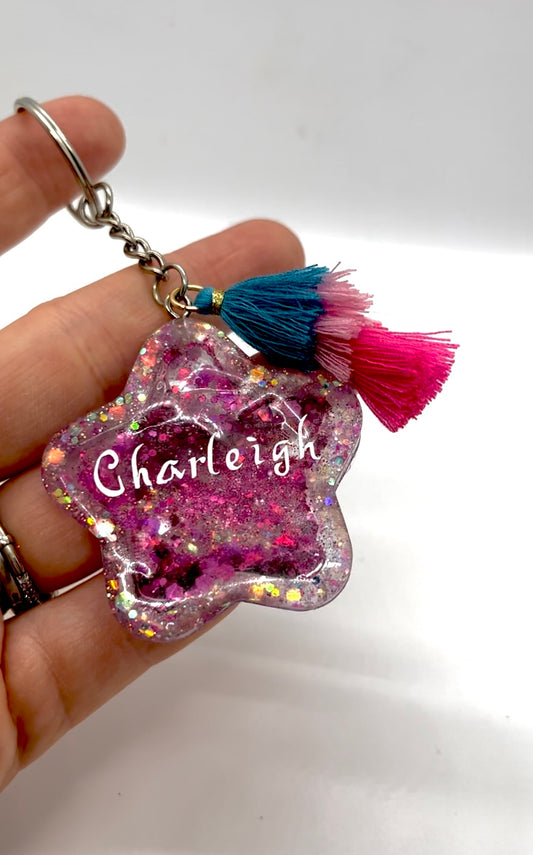 Star Personalized Shaker Keychain