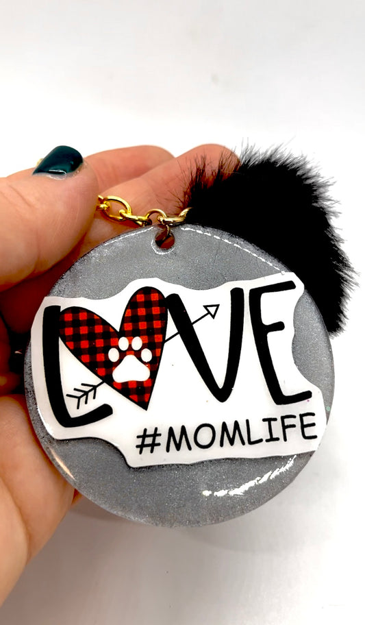 Mom Life Paw Print Keychain